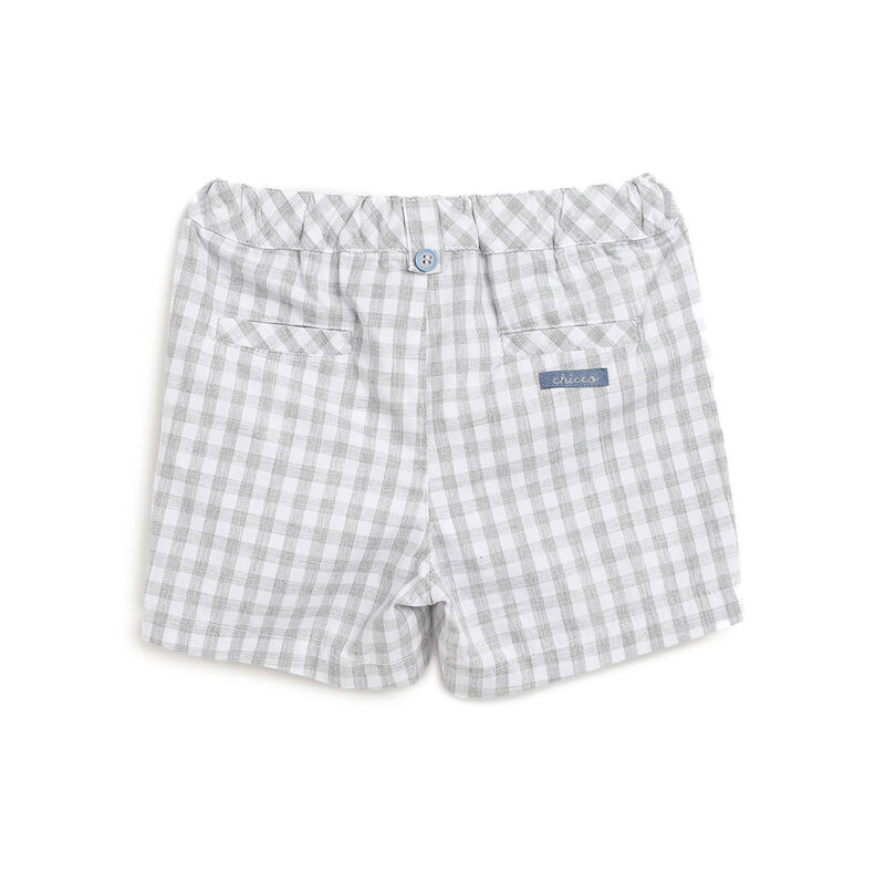 Boys Medium Grey Checkered Short Trousers image number 1